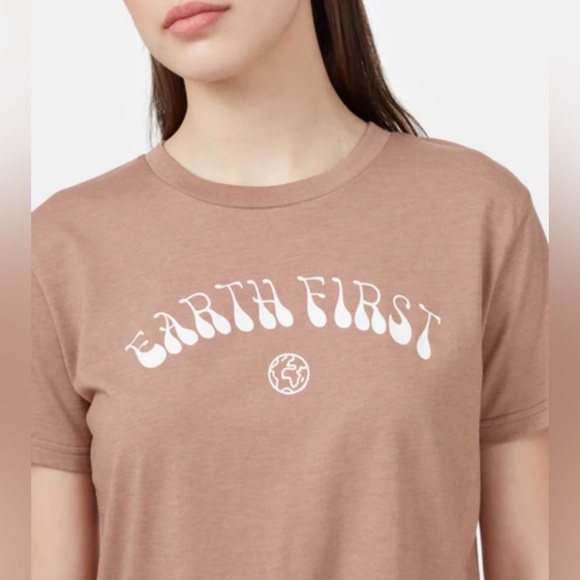 Cropped T-shirt Earth First XL, mushroom color - Picture 3 of 6